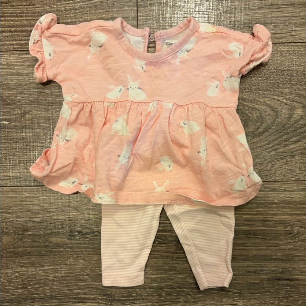 Carter's Soft Pink Baby Outfit with Bunny Design